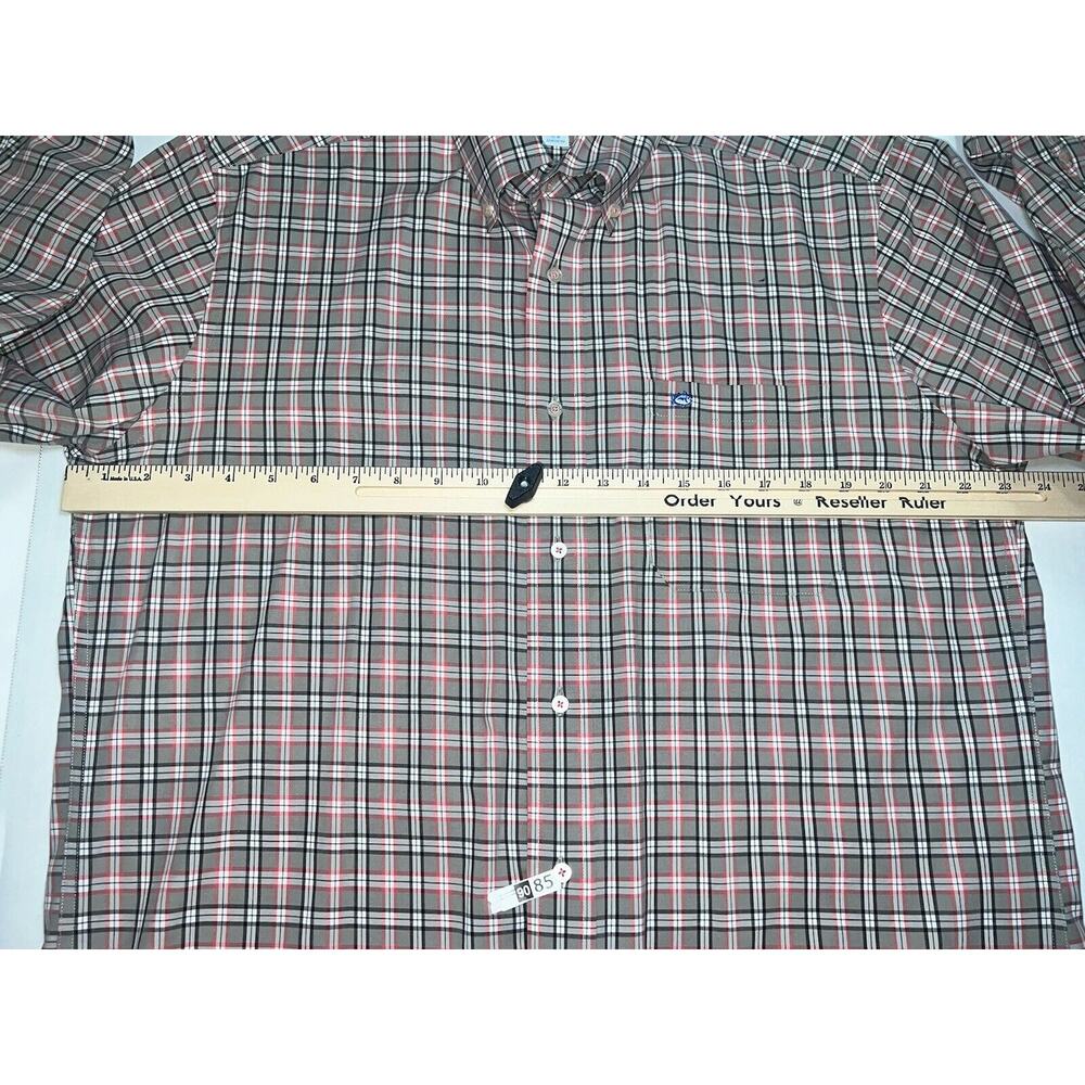 Southern Tide Shirt Men's Size M Brown Plaid Classic Fit Long Sleeve Button Logo - Picture 8 of 13